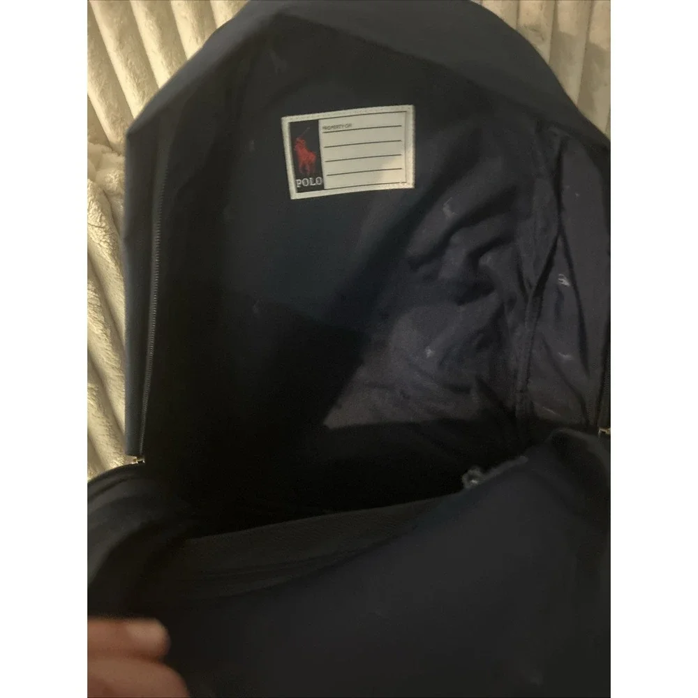 Polo Ralph Lauren Backpack Full Size Laptop Navy Blue Polo Bear School Bag NWT